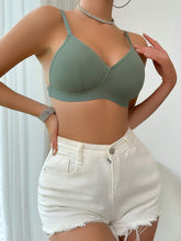 Comfortable Solid Wireless Bra CadetBlue